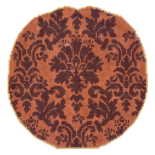 Teri's Damask Pumpkin - 2 Piece Painted Canvas Whimsy & Grace 