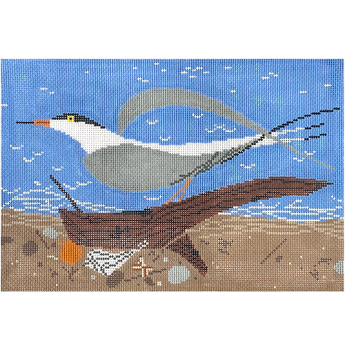Tern Scape Painted Canvas Charley Harper  - 1