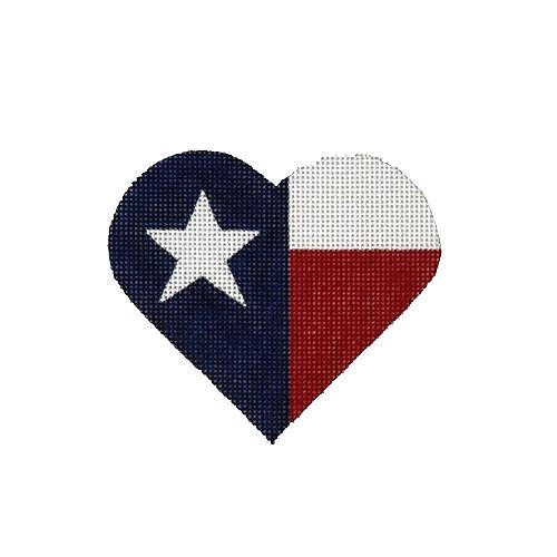 Texas Flag Heart Painted Canvas Pepperberry Designs  - 1