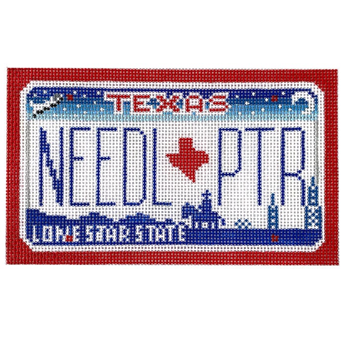 Texas Mini Plate Painted Canvas CBK Needlepoint Collections  - 1