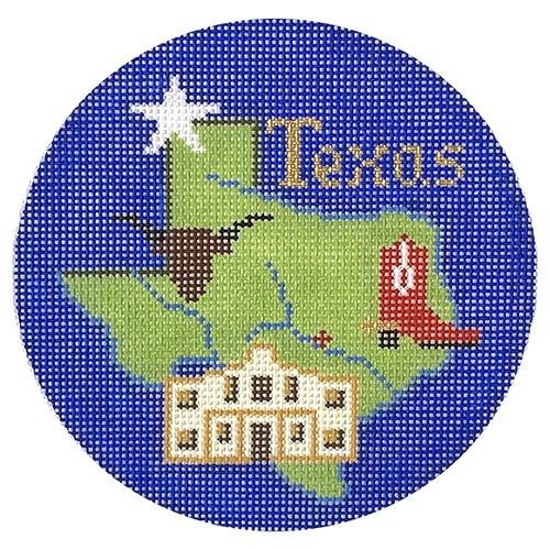 Texas Ornament Painted Canvas Silver Needle 