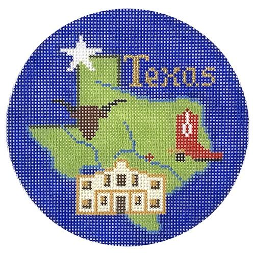 Texas Ornament Painted Canvas Silver Needle  - 1
