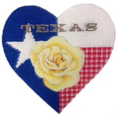 Texas Rose Heart Painted Canvas Kirk & Bradley 