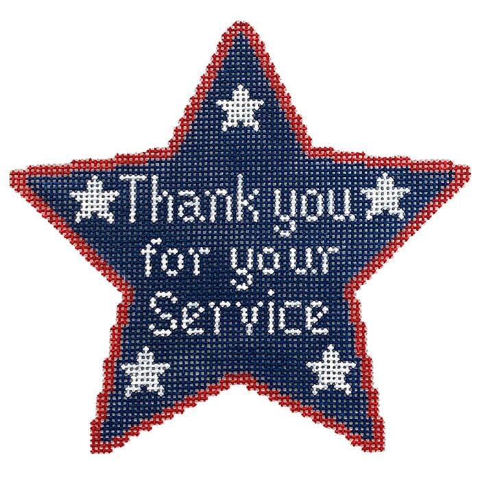Thank You for Your Service Star Blue Painted Canvas CanvasWorks 