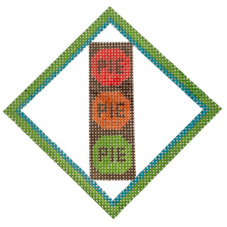 Thanksgiving Ornament   Pie Pie Pie Painted Canvas Kimberly Ann Needlepoint 
