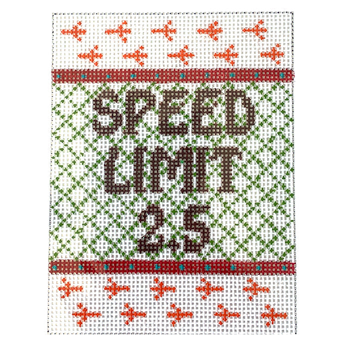 Thanksgiving Ornament - Speed Limit Painted Canvas Kimberly Ann Needlepoint 