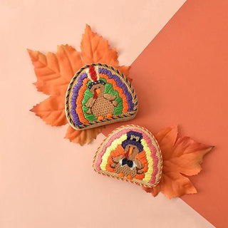 Thanksgiving Turkeys Needlepoint Kit and Online Class Online Classes Burnett & Bradley 
