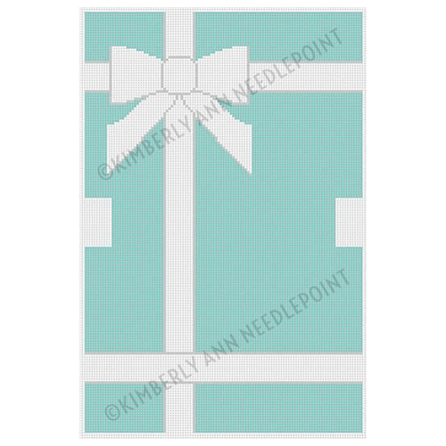 That Little Blue Box Painted Canvas Kimberly Ann Needlepoint  - 1