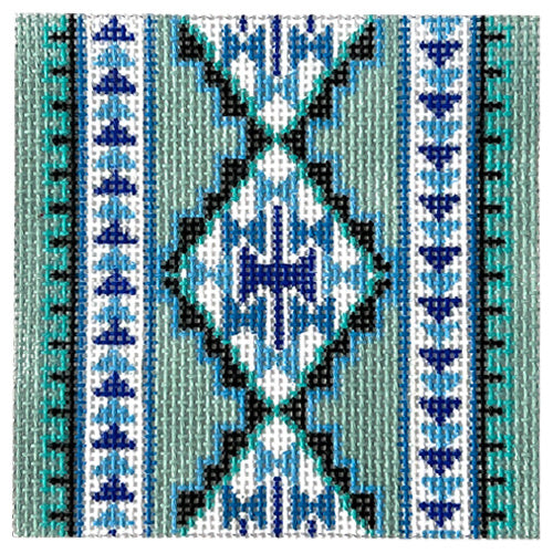 The Arcadia Square in Blue Painted Canvas KCN Designers 
