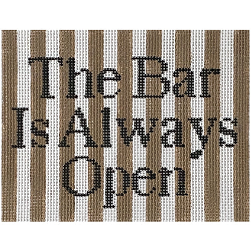 The Bar is Always Open Painted Canvas SilverStitch Needlepoint 