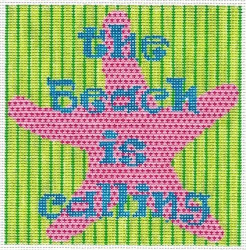 The Beach is Calling Painted Canvas Two Sisters Needlepoint  - 1