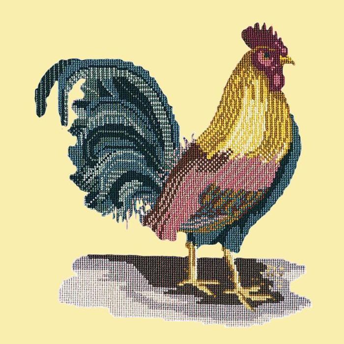 The Cockerel Needlepoint Kit Kits Elizabeth Bradley Design Butter Yellow 
