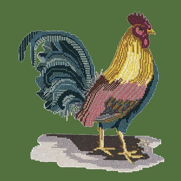 The Cockerel Needlepoint Kit Kits Elizabeth Bradley Design Dark Green 
