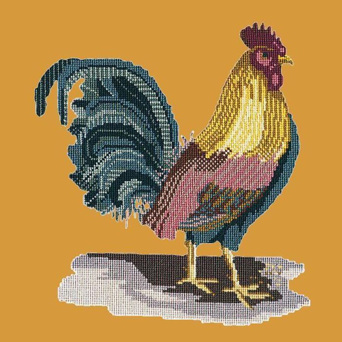 The Cockerel Needlepoint Kit Kits Elizabeth Bradley Design Yellow 
