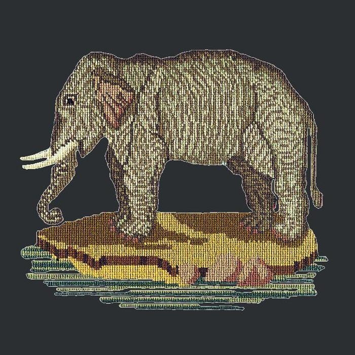 The Elephant Needlepoint Kit Kits Elizabeth Bradley Design Black 
