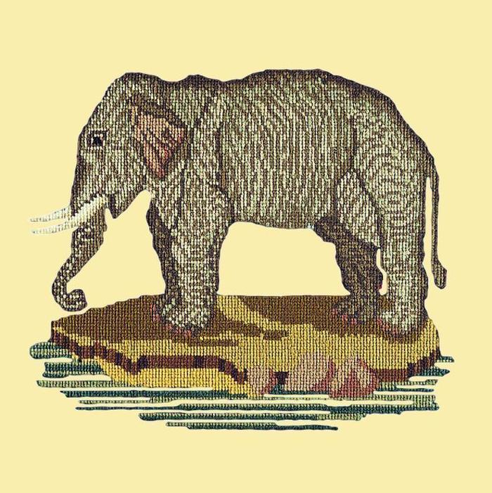 The Elephant Needlepoint Kit Kits Elizabeth Bradley Design Butter Yellow 
