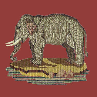 The Elephant Needlepoint Kit Kits Elizabeth Bradley Design Dark Red 
