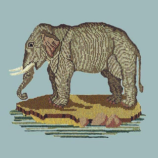 The Elephant Needlepoint Kit Kits Elizabeth Bradley Design Pale Blue 
