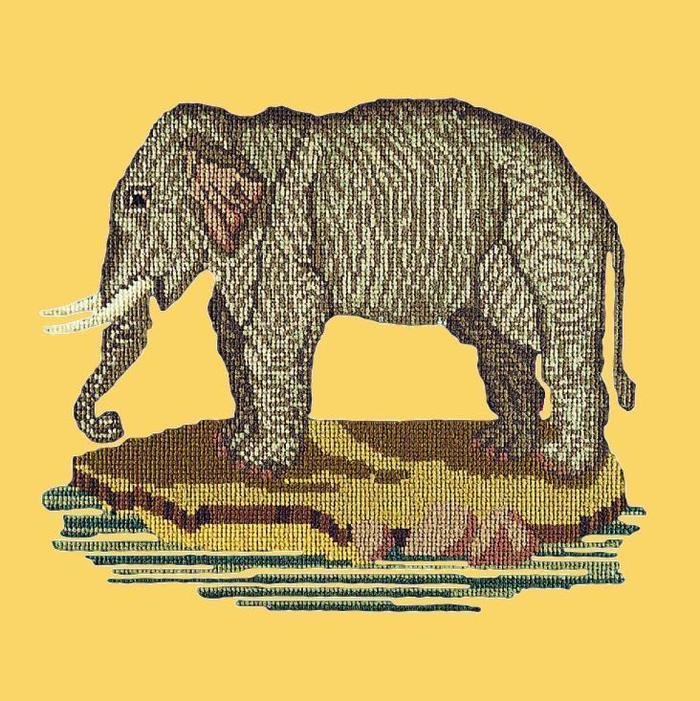 The Elephant Needlepoint Kit Kits Elizabeth Bradley Design Sunflower Yellow 
