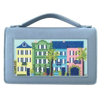 The Everyday Clutch   Baby Blue + Silver Chain Leather Goods Rachel Barri Designs 
