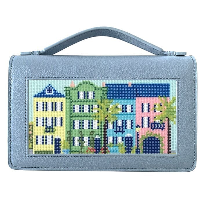 The Everyday Clutch   Baby Blue + Silver Chain Leather Goods Rachel Barri Designs 
