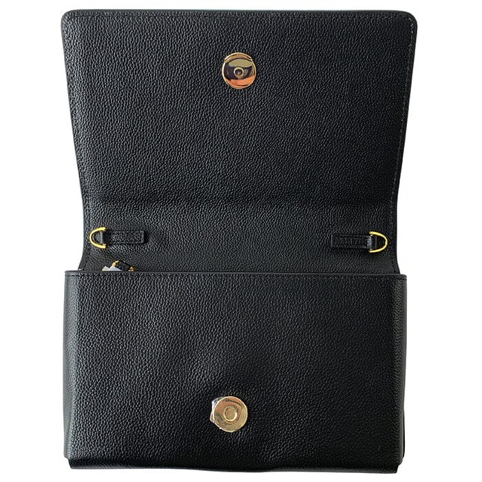 The Everyday Clutch   Black + Gold Chain Leather Goods Rachel Barri Designs 

