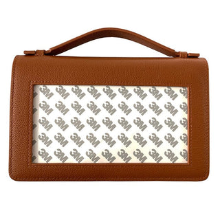 The Everyday Clutch   Cognac + Gold Chain Leather Goods Rachel Barri Designs 
