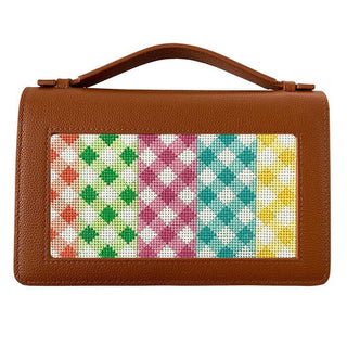 The Everyday Clutch   Cognac + Gold Chain Leather Goods Rachel Barri Designs 
