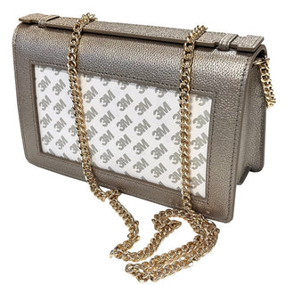 The Everyday Clutch   Metallic Taupe + Gold Chain Leather Goods Rachel Barri Designs 
