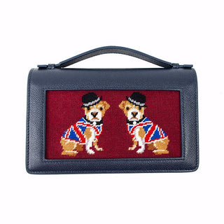 The Everyday Clutch   Navy + Silver Chain Leather Goods Rachel Barri Designs 
