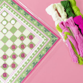 The Gambit Chessboard   Green and Pink Kit Kits Needlepoint To Go 
