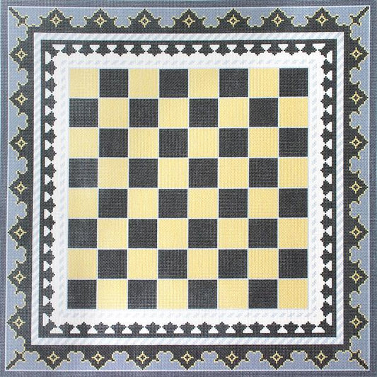 The Gambit Chessboard - Grey and Sand Kit Kits Needlepoint To Go 