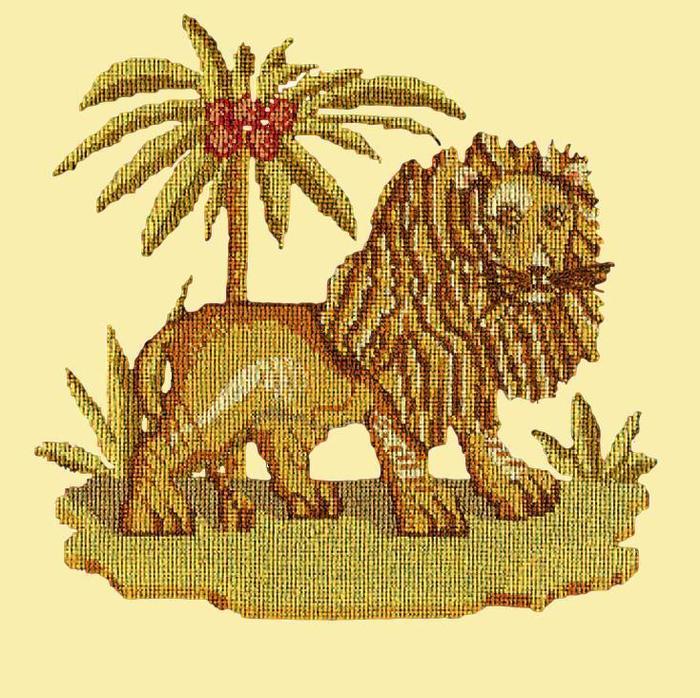 The Lion Needlepoint Kit Kits Elizabeth Bradley Design Butter Yellow 
