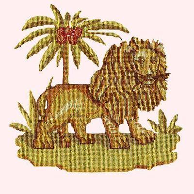 The Lion Needlepoint Kit Kits Elizabeth Bradley Design Cream 
