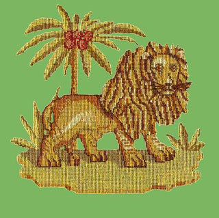 The Lion Needlepoint Kit Kits Elizabeth Bradley Design Grass Green 

