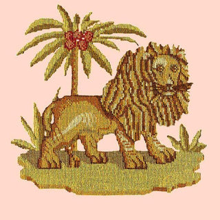 The Lion Needlepoint Kit Kits Elizabeth Bradley Design Salmon Pink 
