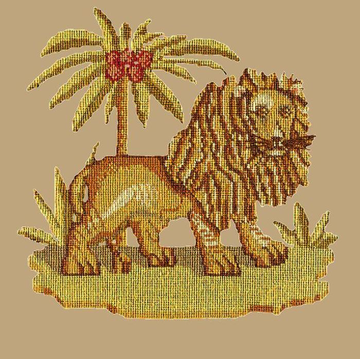 The Lion Needlepoint Kit Kits Elizabeth Bradley Design Sand 
