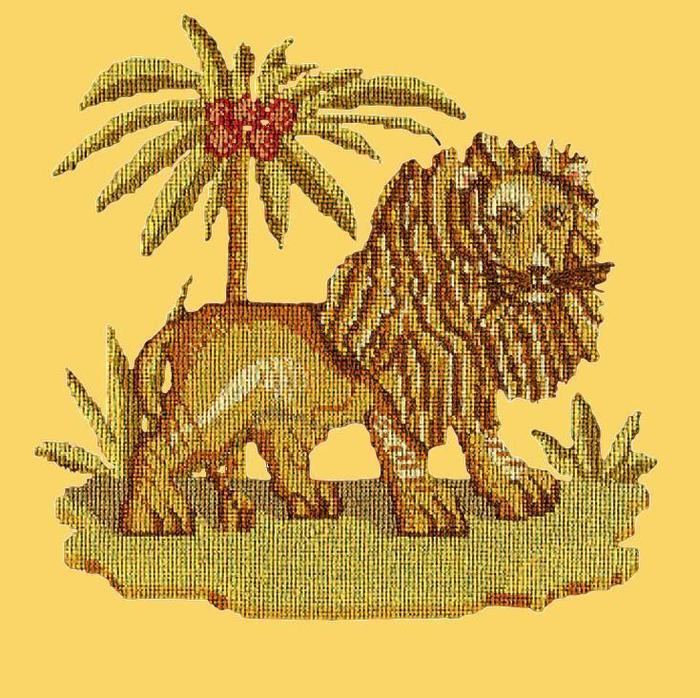 The Lion Needlepoint Kit Kits Elizabeth Bradley Design Sunflower Yellow 
