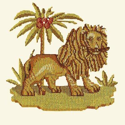 The Lion Needlepoint Kit Kits Elizabeth Bradley Design Winter White 
