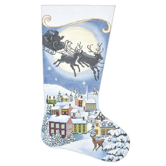 The Night Before Christmas Stocking Painted Canvas Alice Peterson Company 