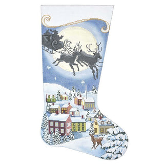 The Night Before Christmas Stocking Painted Canvas Alice Peterson Company 
