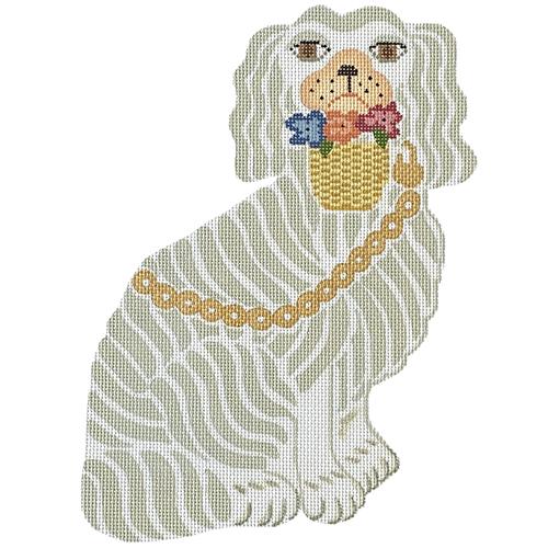The Silver Fox   Right Facing Painted Canvas The Plum Stitchery  - 1