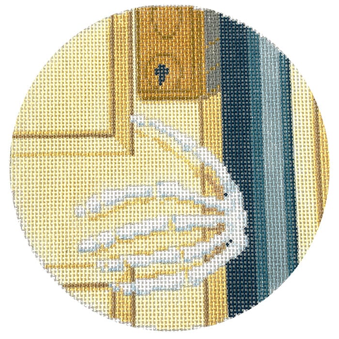 The Spooky Series   Skeleton Hand Painted Canvas The Plum Stitchery  - 1