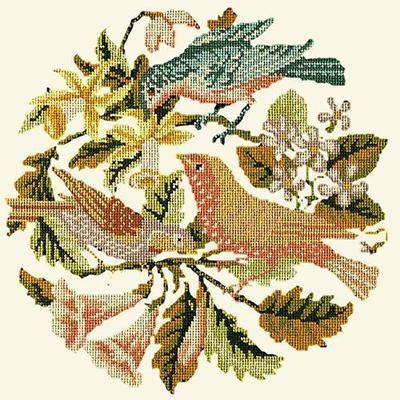The Three Birds Needlepoint Kit Kits Elizabeth Bradley Design Winter White 
