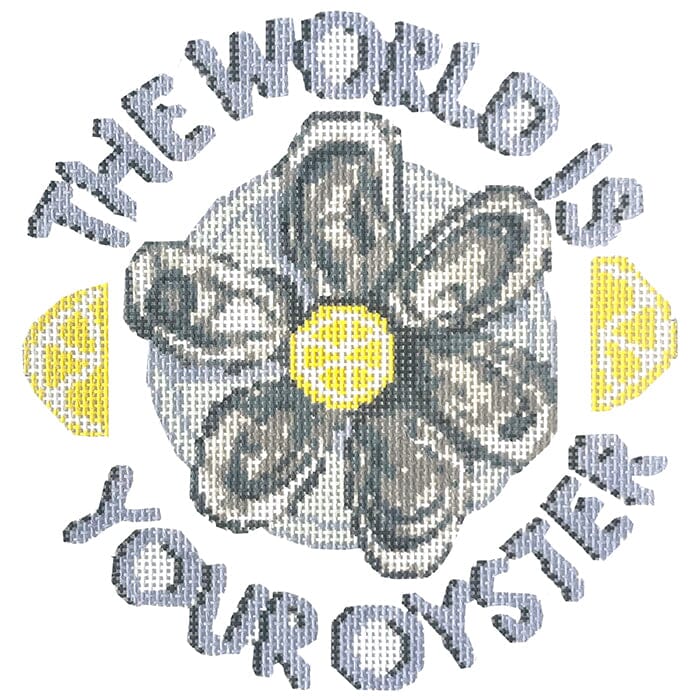 The World is Your Oyster Painted Canvas Walker's Needlepoint 