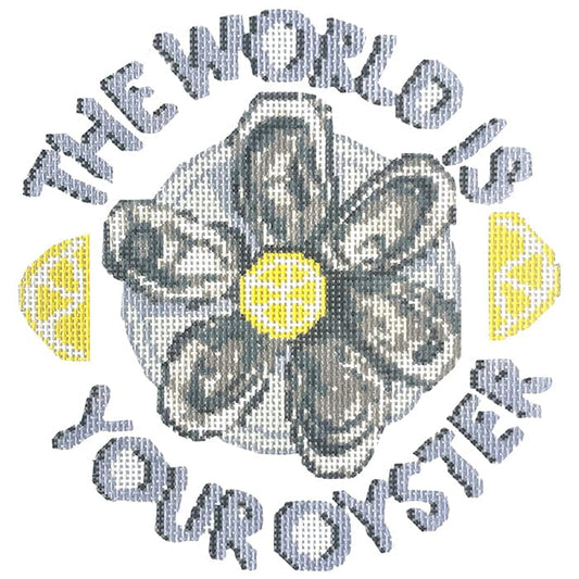 The World is Your Oyster Painted Canvas Walker's Needlepoint 