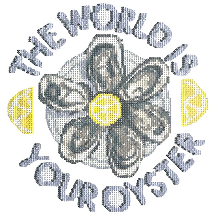 The World is Your Oyster Painted Canvas Walker's Needlepoint  - 1