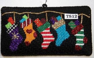 Things on a String: Christmas Sox Painted Canvas The Princess & Me  - 1