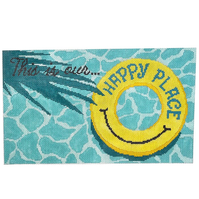 This is Our Happy Place saying Painted Canvas CBK Needlepoint Collections 
