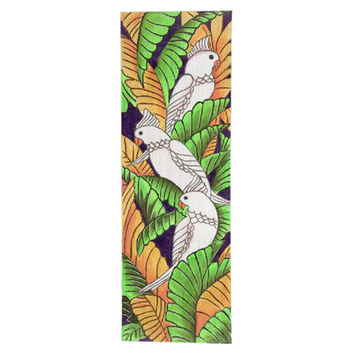 Three Amigos Painted Canvas Purple Palm Designs  - 1